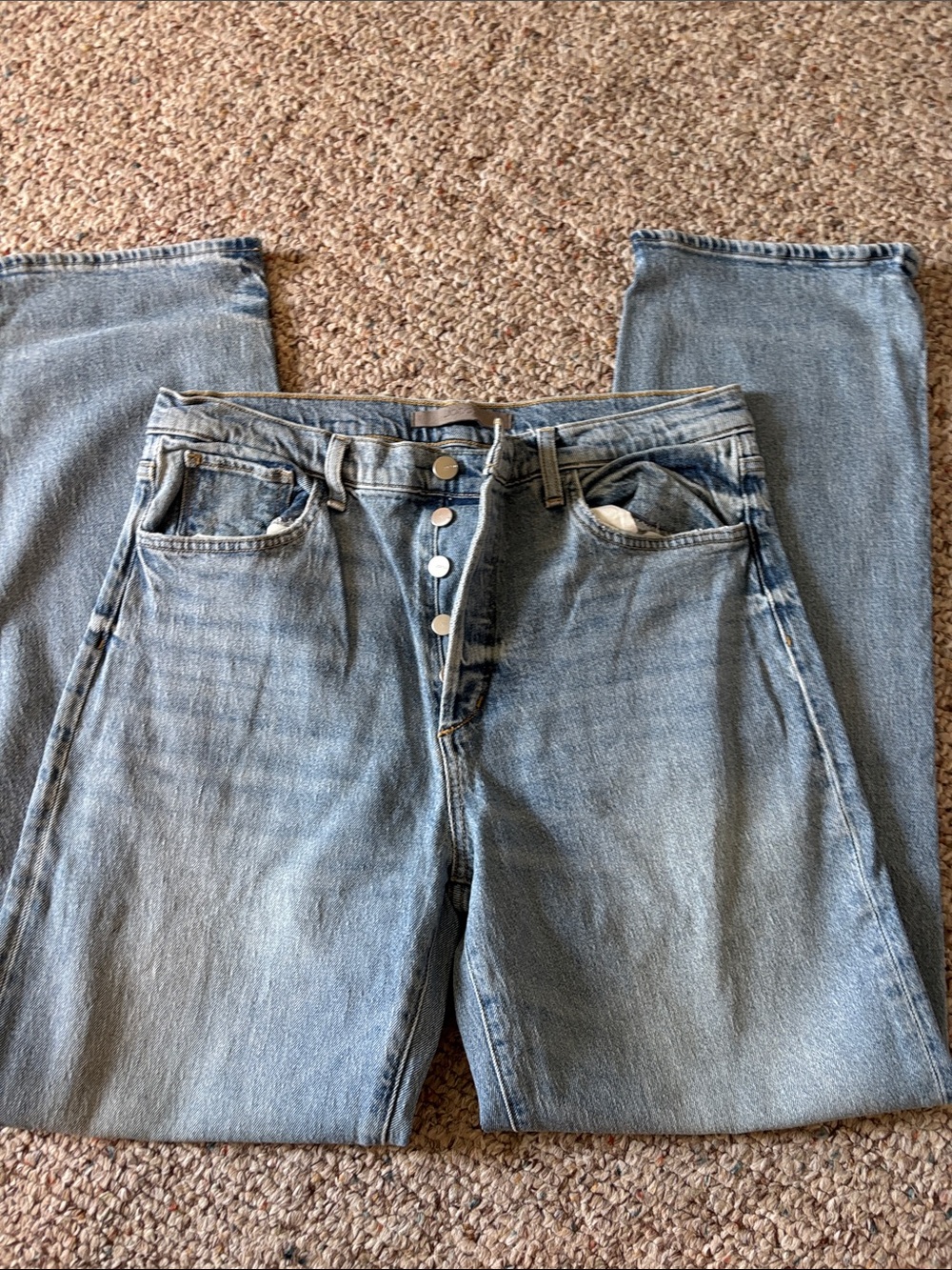 Joe's Jeans Light Blue Straight-Leg Denim with Button-Fly